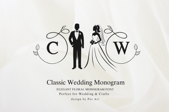 Classic Wedding Monogram Font – Elegant Decorative Lettering for Invitations