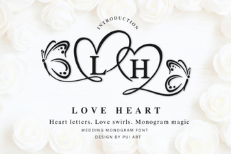 Elegant Love Heart Monogram Font for Creative Projects