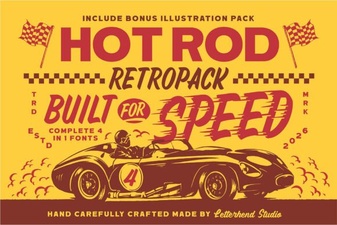 Hotrod Font: Bold Vintage Typography for Creative Design Projects